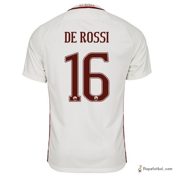 Camiseta As Roma Replica Segunda Ropa De Rossi 2016/17 Blanco